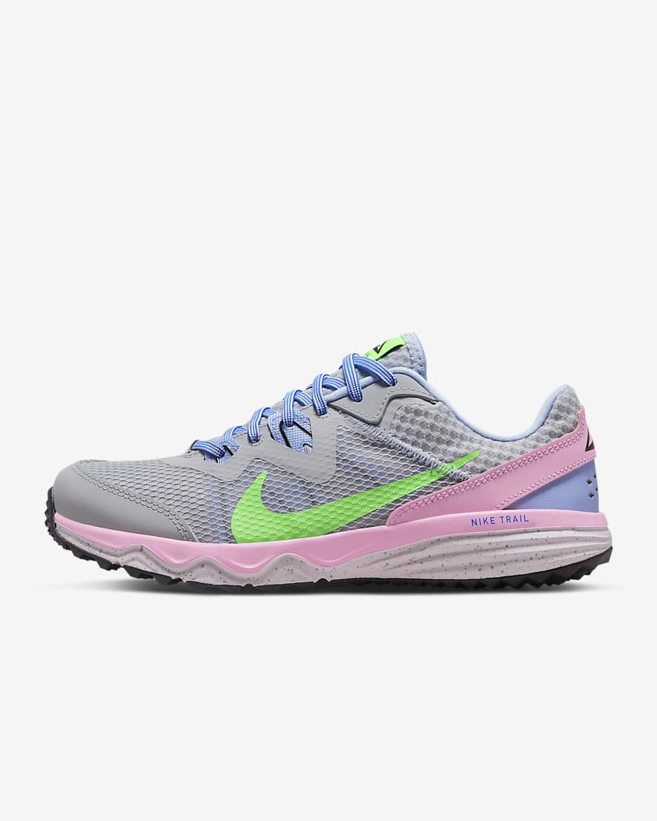 Nike Juniper Trail Women's Trail Running Shoes - Wolf Grey/Light Marine/Pink Rise/Green Strike