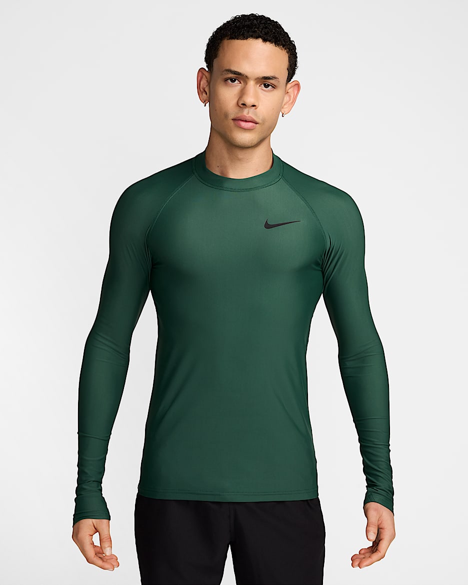 Rashguard de manga larga para hombre Nike Swim Whitewater - Abeto