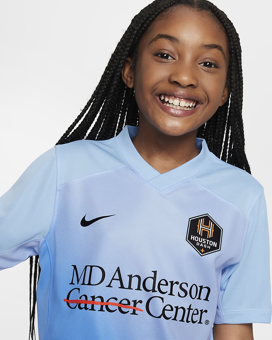 Jersey Nike Dri-FIT de la NWSL replica del Houston Dash visitante 2024 Stadium para niños talla grande - Azul psíquico