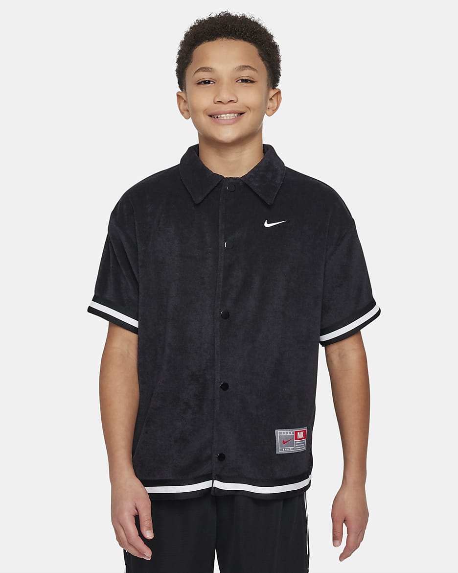 Playera de manga corta para niños talla grande Nike Culture of Basketball - Negro/Blanco