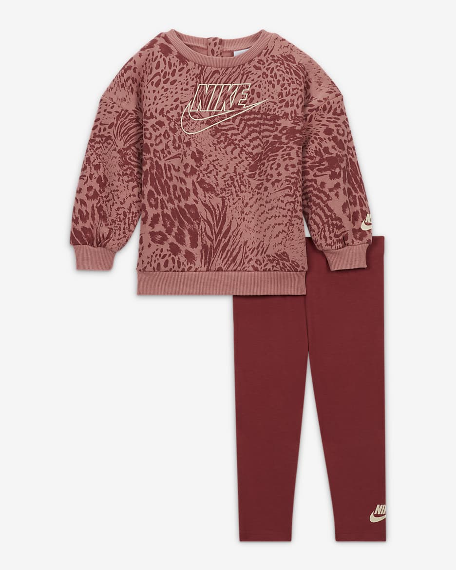 ナイキ "Home Swoosh Home" クルー セットアップ ベビー ツーピース セットアップ - シーダー