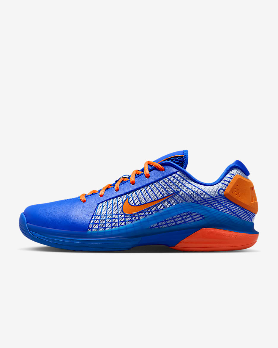 Nike Vapor 12 Hypersmash Sert Kort Erkek Tenis Ayakkabısı - Racer Blue/Pure Platinum/Safety Orange