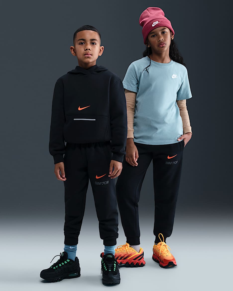Survêtement Nike Sportswear Club Fleece pour ado - Noir/Noir/Safety Orange