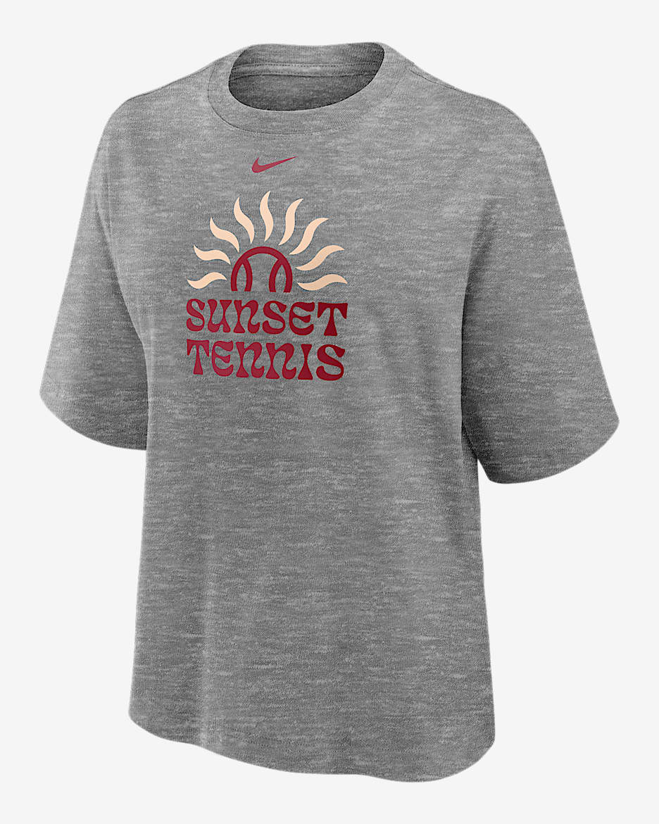 Nike Women's Tennis Boxy T-Shirt - Dark Grey Heather