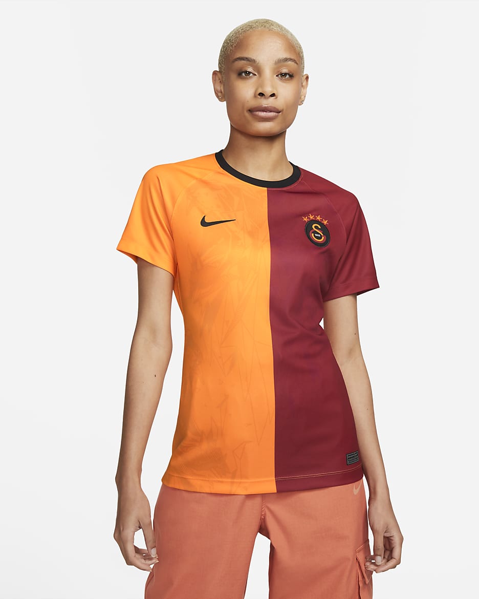 Galatasaray 2022/23 Home Women's Nike Dri-FIT Short-Sleeve Football Top - Vivid Orange/Vivid Orange/Pepper Red/Vivid Orange