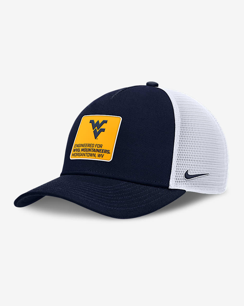 Gorra de rejilla universitaria Nike ajustable para hombre West Virginia On-Field Rise Engineered - Azul marino