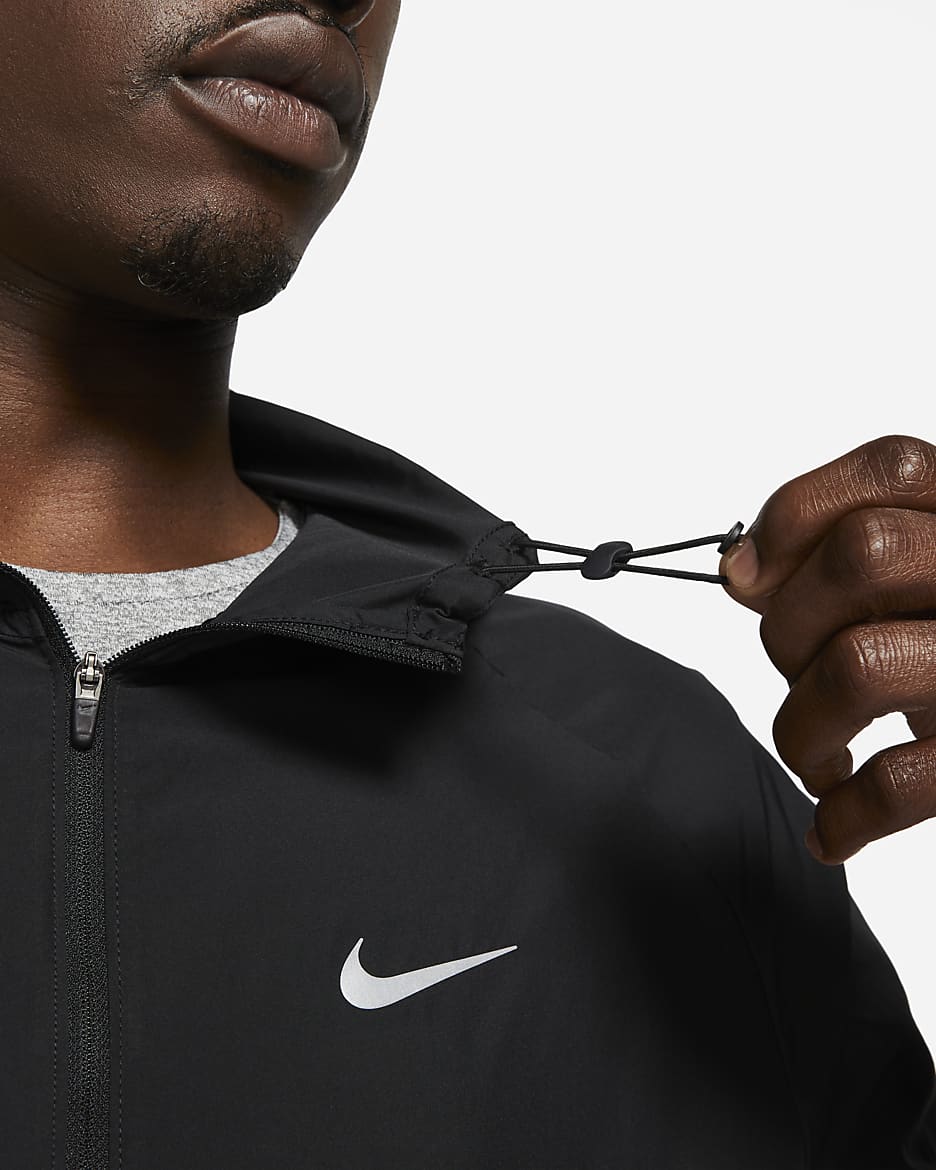Löparjacka Nike Miler Repel för män - Svart/Svart
