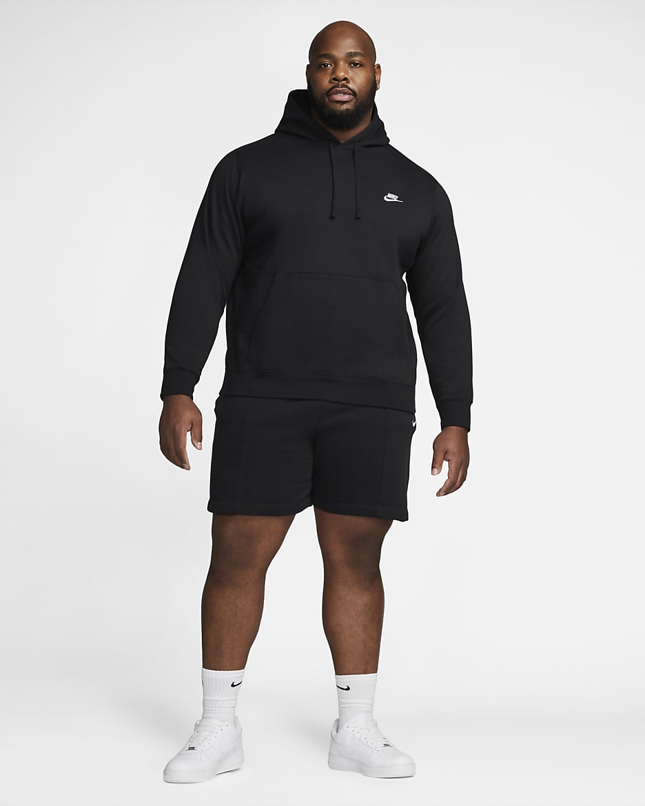 Nike Sportswear Club Fleece Pullover Hoodie - Black/Black/White