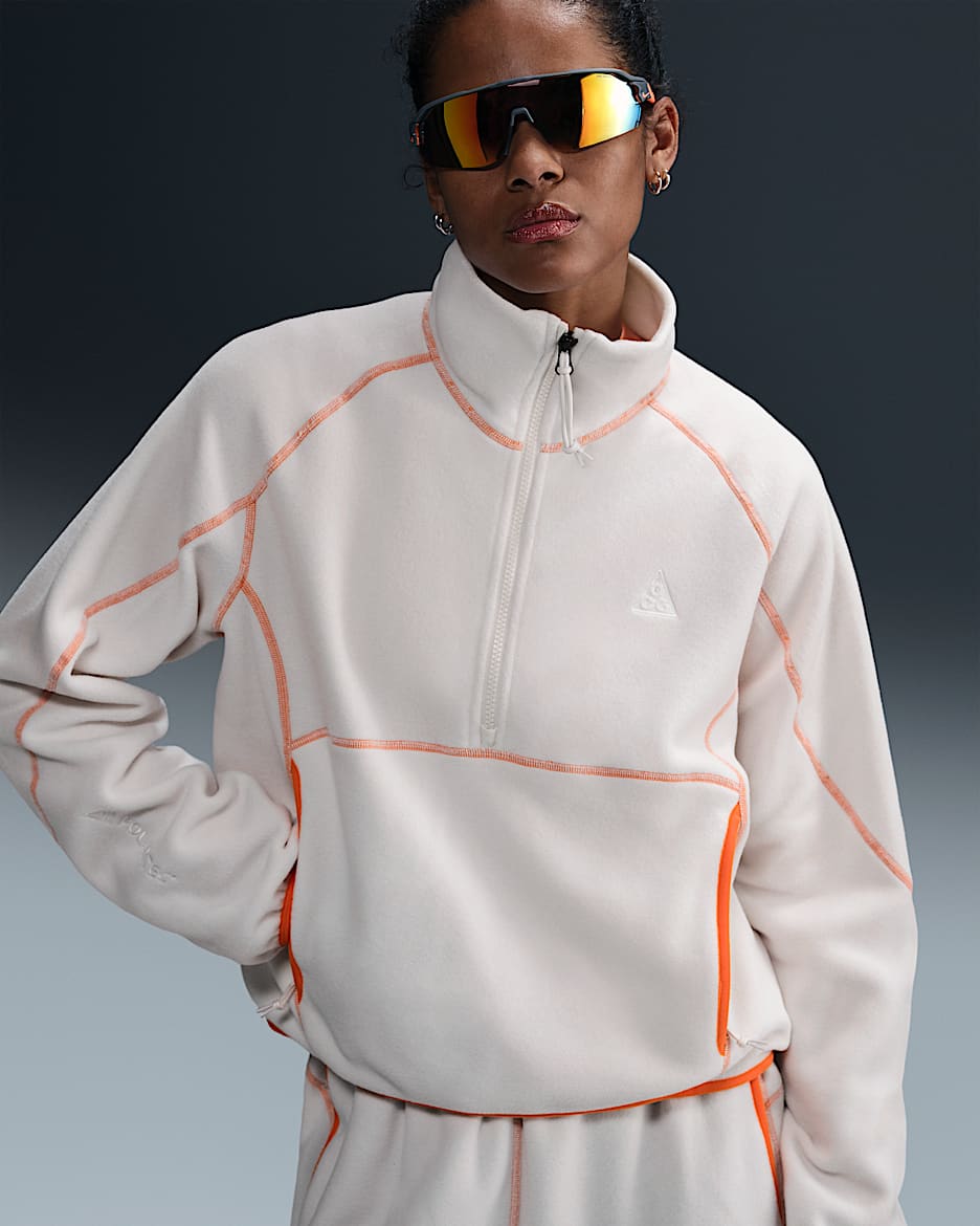 Nike ACG "Wolf Tree" Women's 1/2-Zip Top - Phantom/Safety Orange/Summit White
