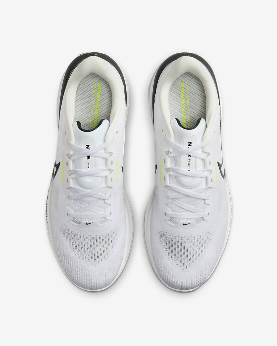 Tenis de correr en carretera para hombre Nike Vomero 17 - Blanco/Vela/Volt/Verde pro