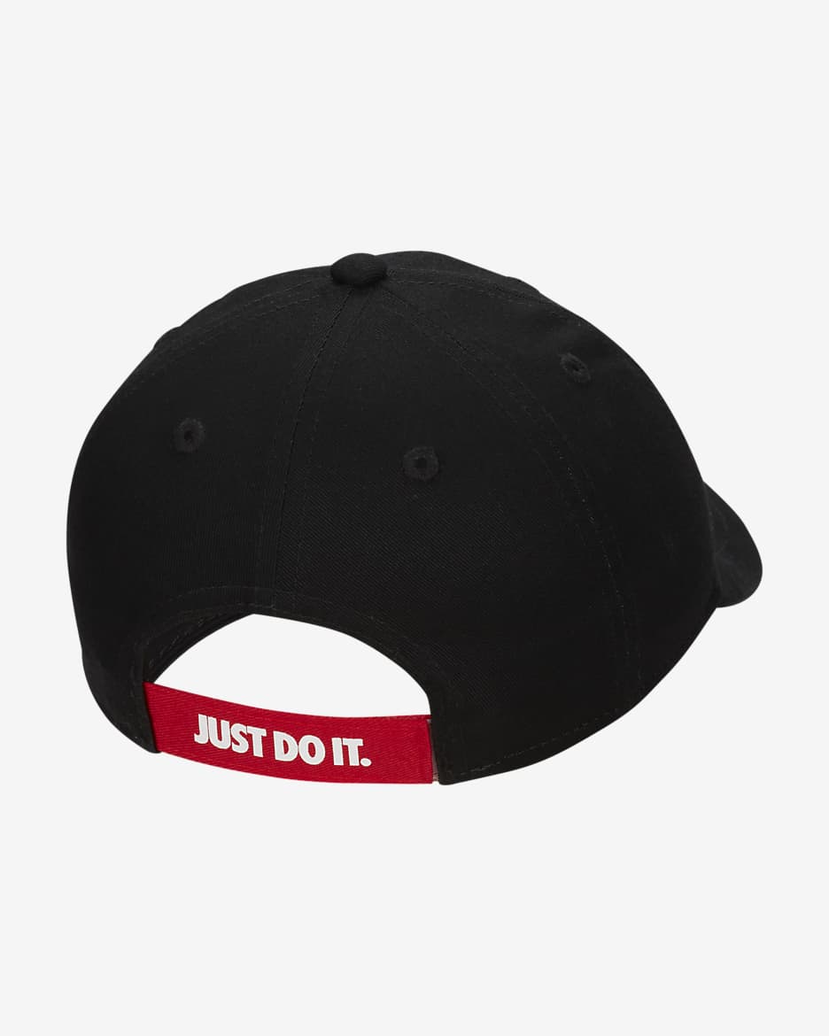 Gorra de visera curva para niños talla pequeña Nike Boxy - Negro