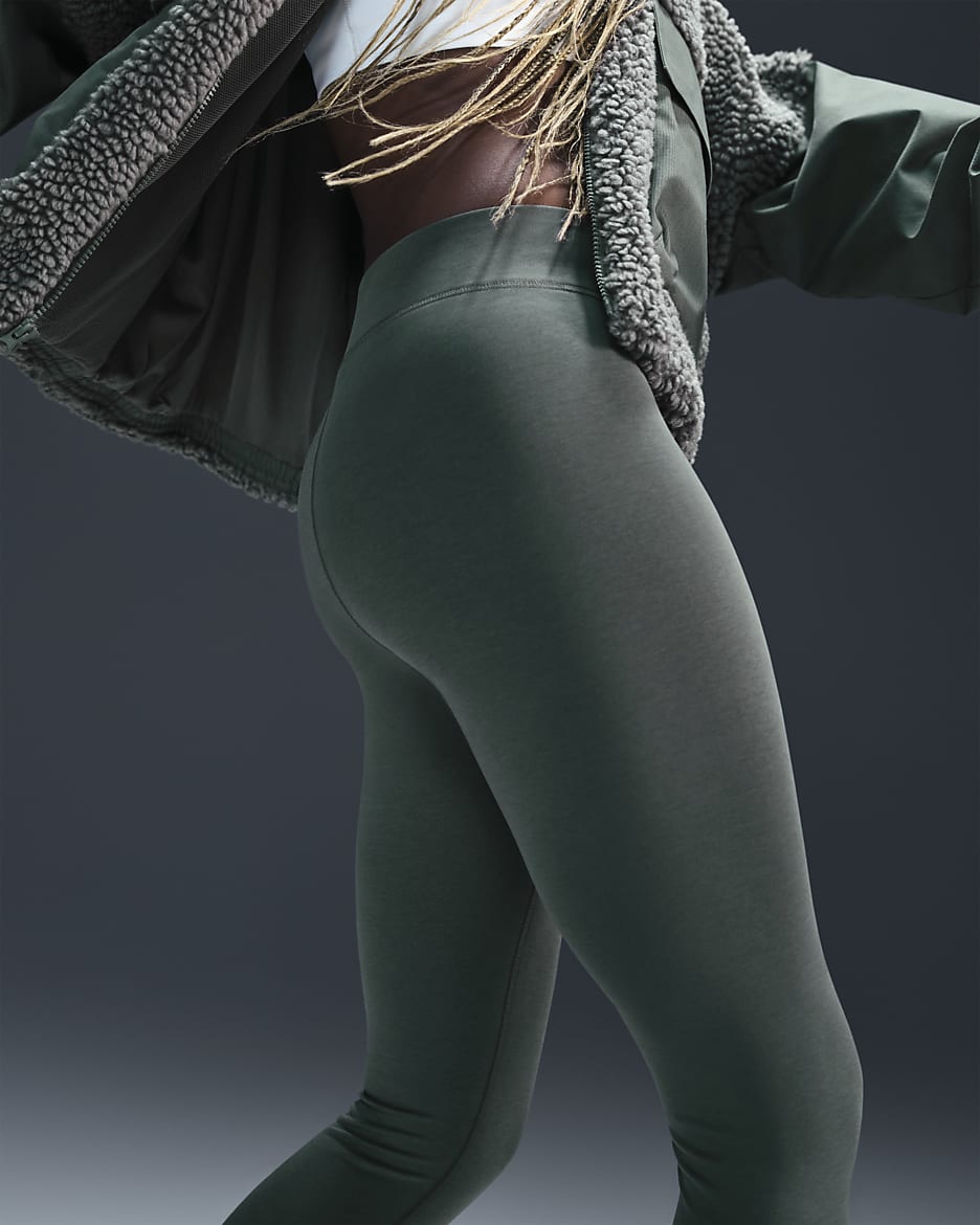 Nike Sportswear Classic Women's High-Waisted 7/8 Leggings - Vintage Green/Sail