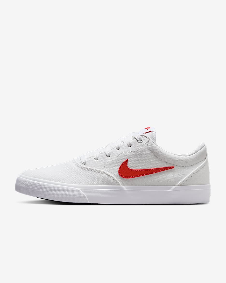 Tenis para hombre Nike Charge Canvas - Blanco/Blanco/Blanco/Rojo universitario