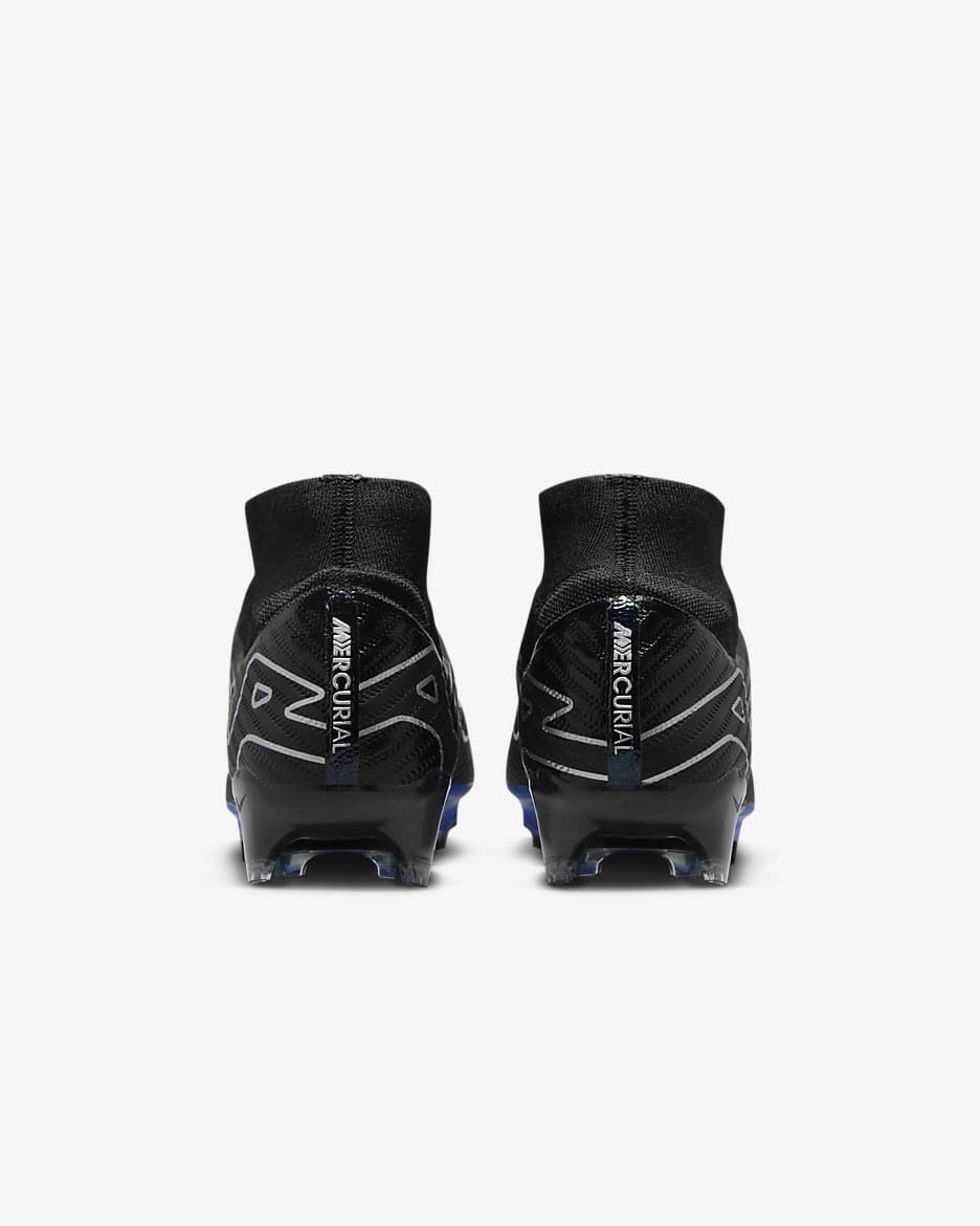 Nike Mercurial Superfly 9 Elite Firm-Ground High-Top Soccer Cleats - Black/Hyper Royal/Chrome