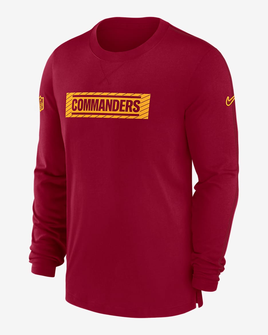Washington Commanders Sideline Player Team Issue Men’s Nike Dri-FIT Long-Sleeve Top - Red