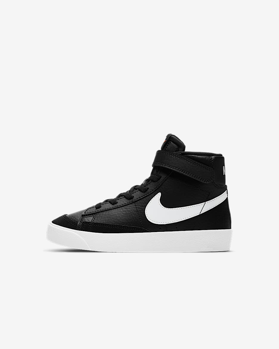 Tenis para niños de preescolar Nike Blazer Mid '77 - Negro/Blanco/Naranja team/Vela