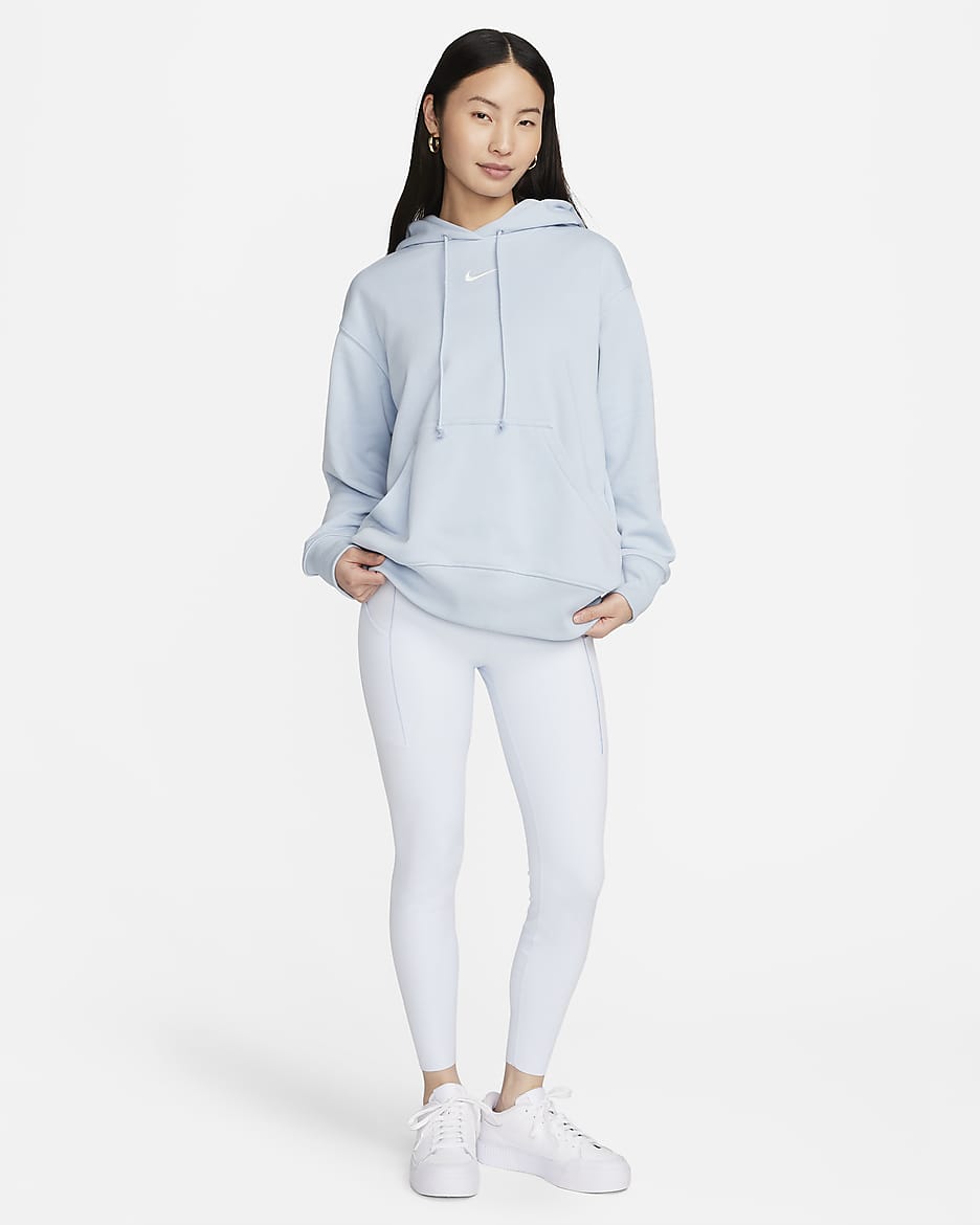 Nike Sportswear Phoenix Fleece Women's Oversized Sweatshirt French Terry Hoodie - Light Armoury Blue/Sail