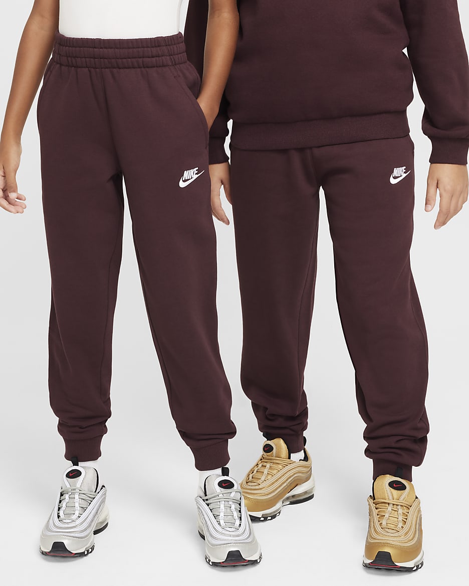 Nike Sportswear Club Fleece Older Kids' Joggers - Burgundy Crush/White