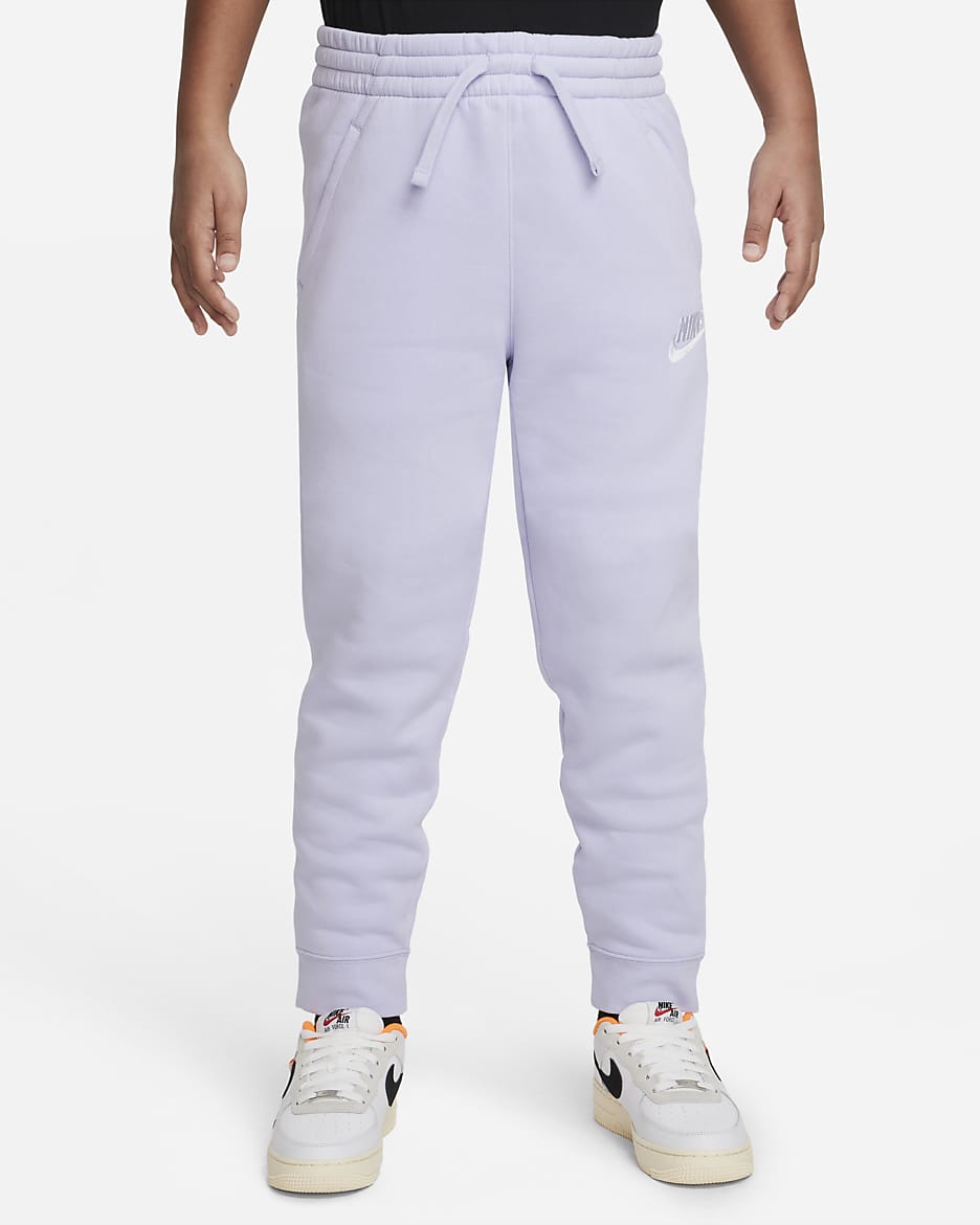 Nike Sportswear Club Fleece Big Kids' (Boys') Joggers (Extended Size) - Oxygen Purple/Oxygen Purple/White