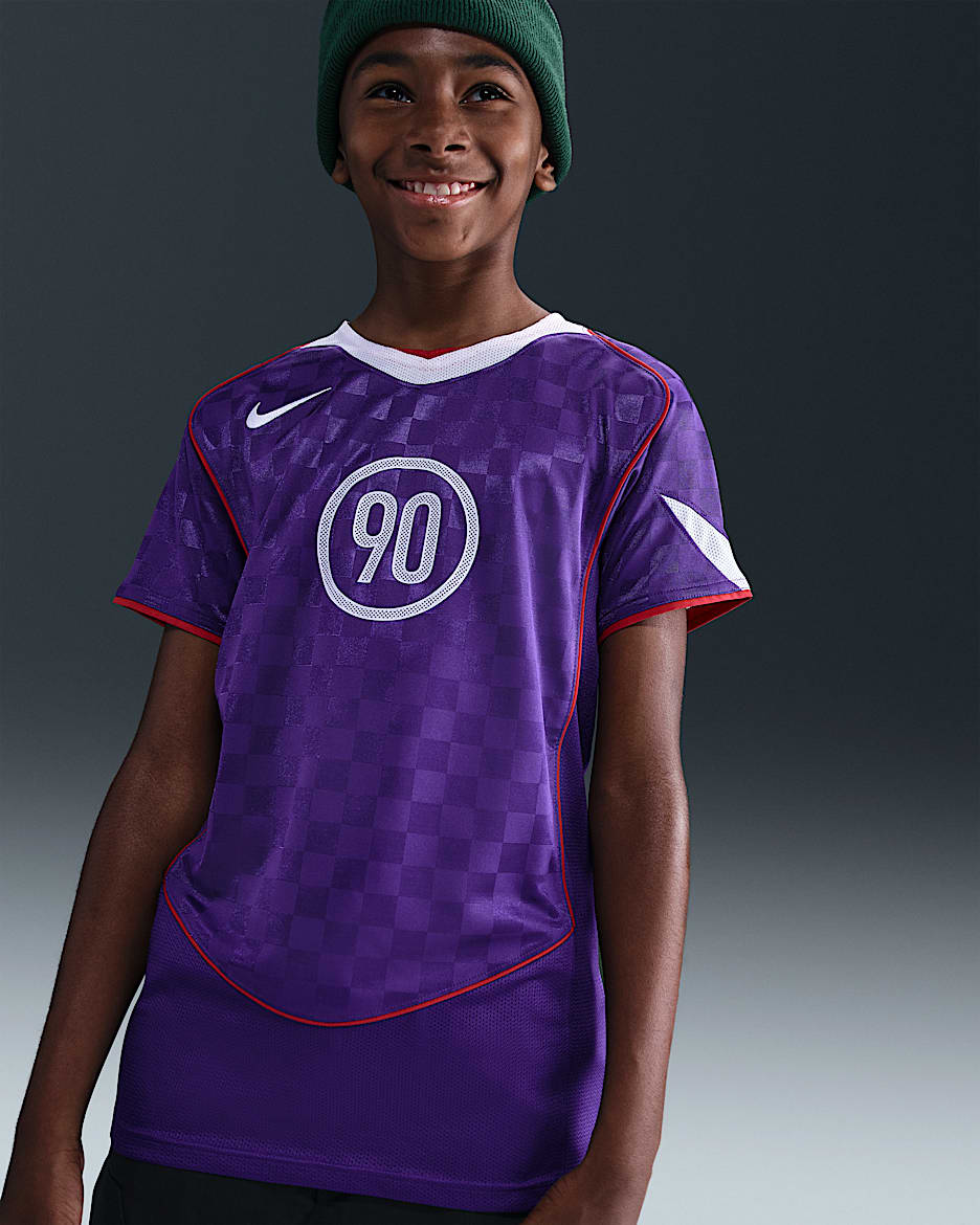 Fotbalový dres Nike Total 90 Dri-FIT pro větší děti - Court Purple/Bílá/Gym Red/Bílá