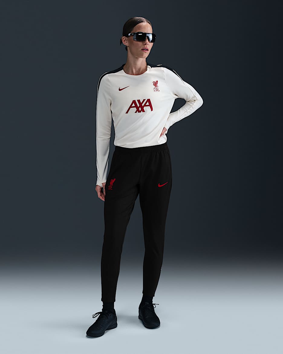 Pantaloni da calcio in maglia Nike Dri-FIT Liverpool FC Strike Special Edition – Donna - Nero/Coconut Milk/Gym Red