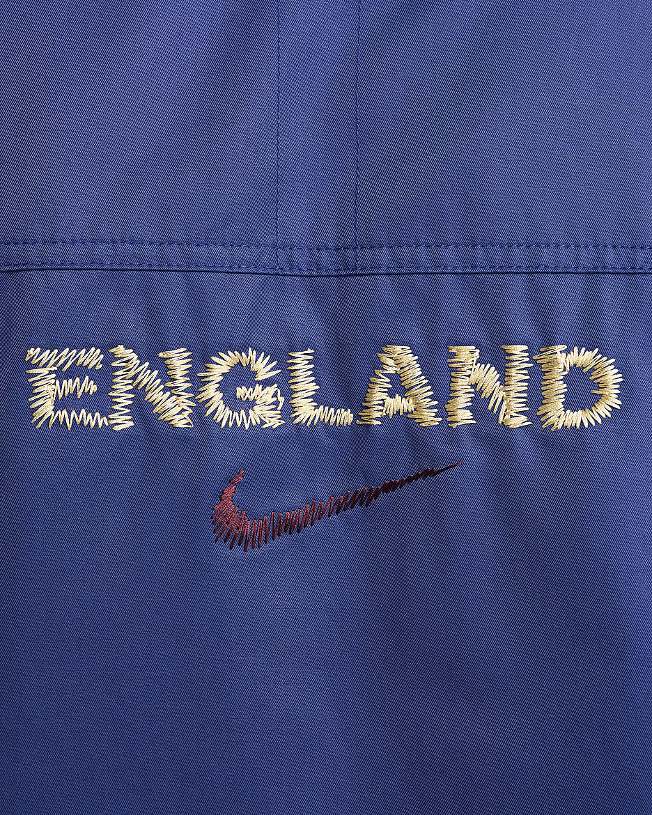 England Sport Essentials Men's Nike Football Woven Bomber Jacket - Deep Royal Blue/Deep Royal Blue/Sesame/Rosewood