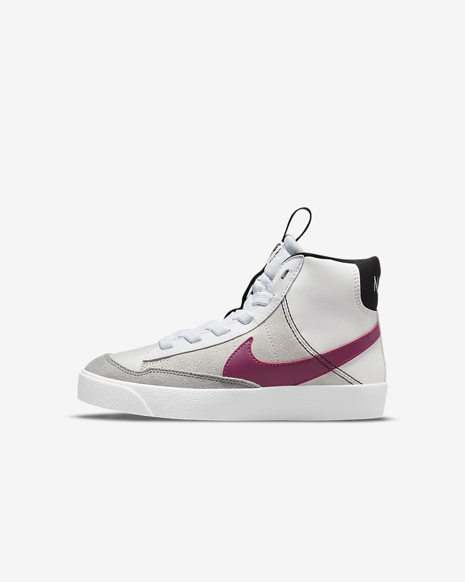 Tenis para niños de preescolar Nike Blazer Mid '77 SE Dance - Blanco/Negro/Blanco cumbre/Castaña enérgico