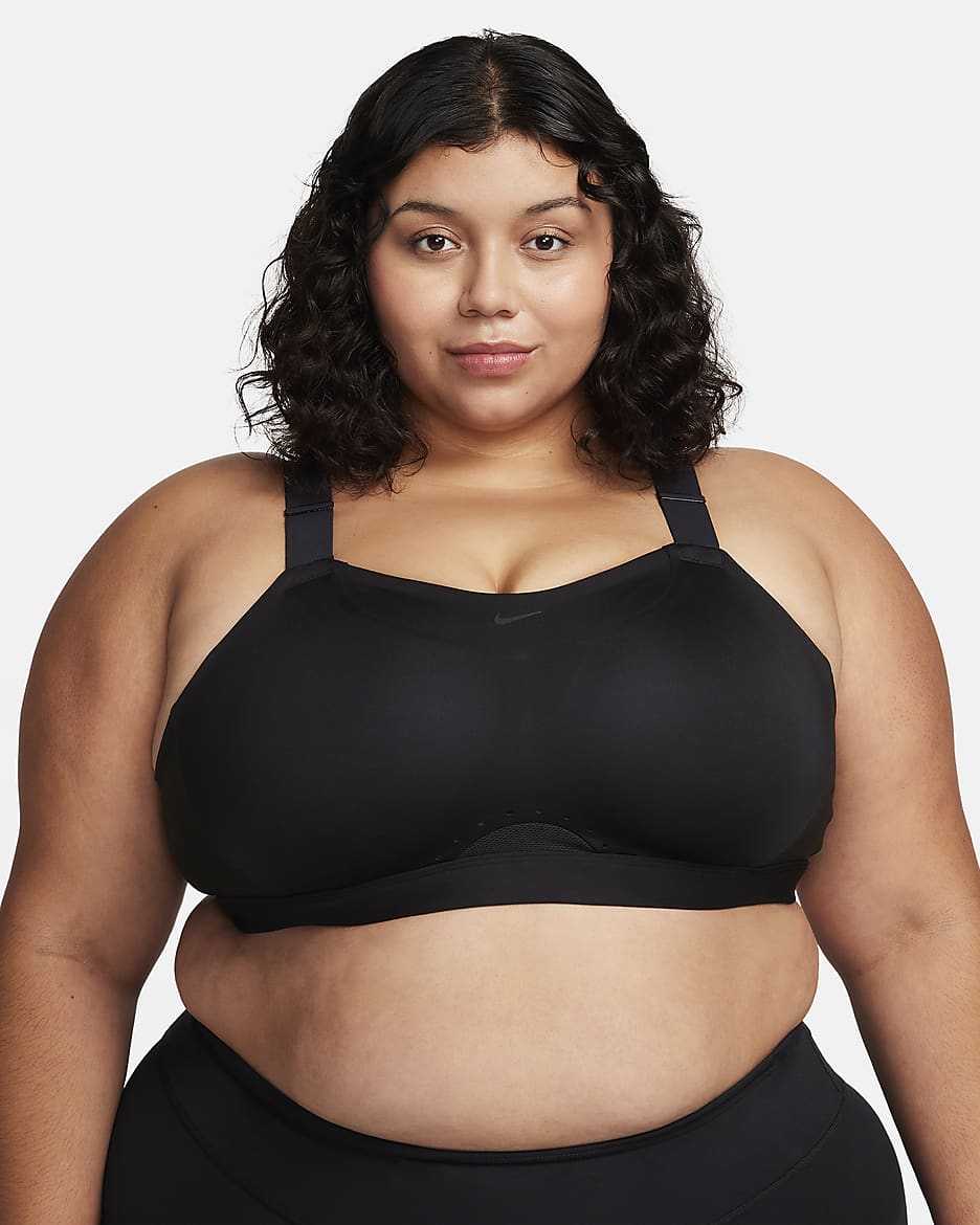 Brassière de sport rembourrée ajustable à maintien supérieur Nike Alpha pour femme - Noir/Noir/Dark Smoke Grey/Dark Smoke Grey