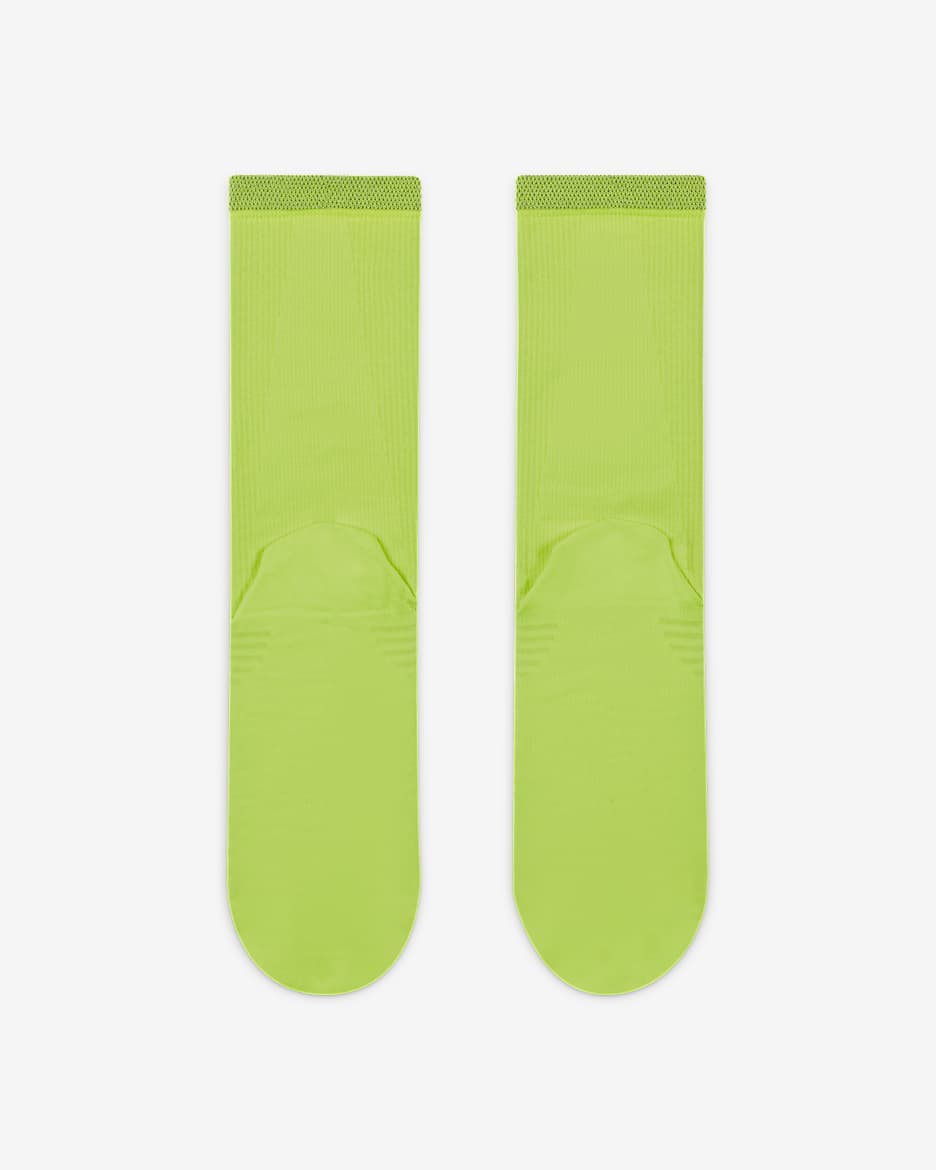 Nike Spark Lightweight Running Crew Socks - Volt/Reflect Silver