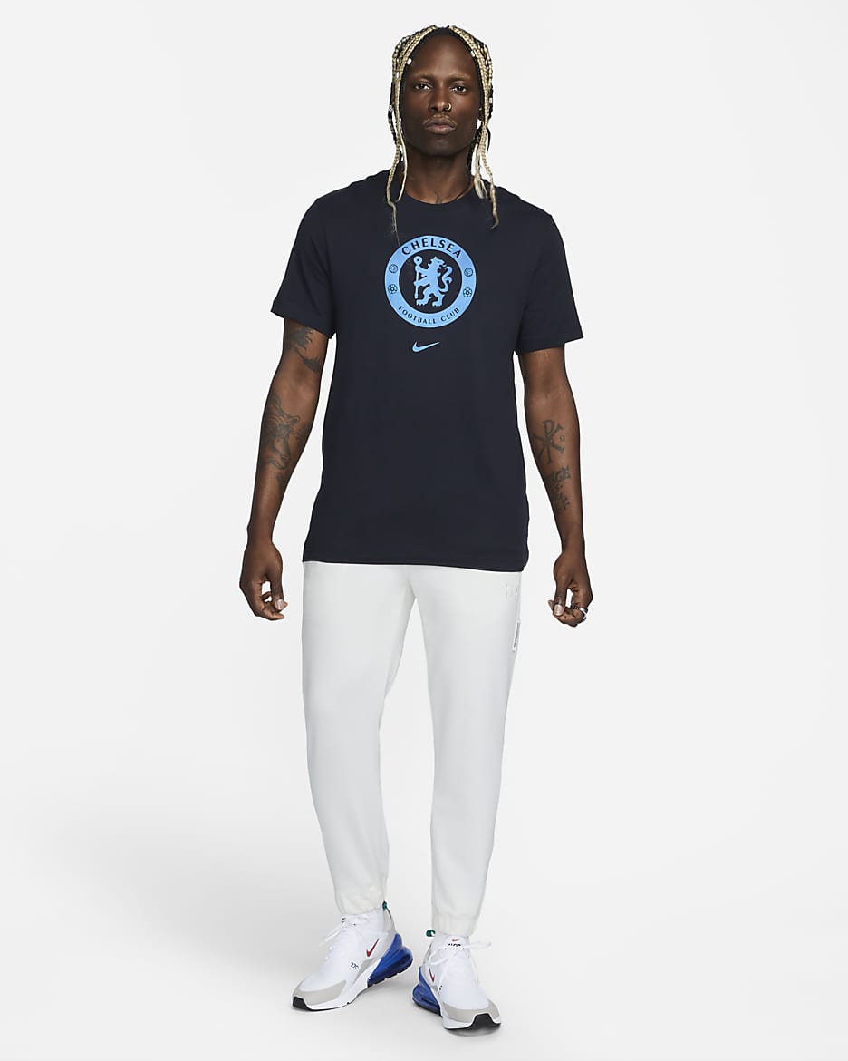 Chelsea FC Crest Men's Soccer T-Shirt - Pitch Blue