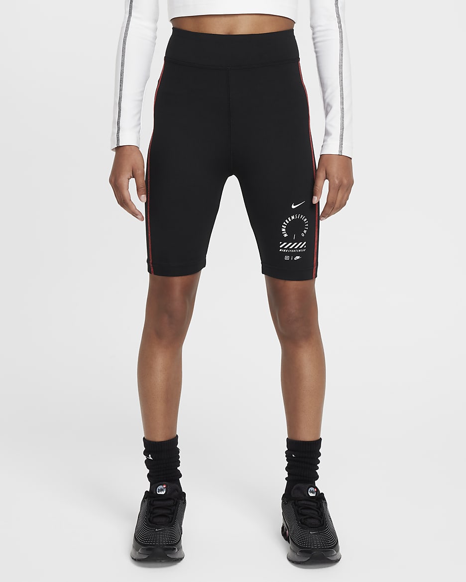 Nike Sportswear Bike-Shorts (ca. 18 cm) für ältere Kinder (Mädchen) - Schwarz