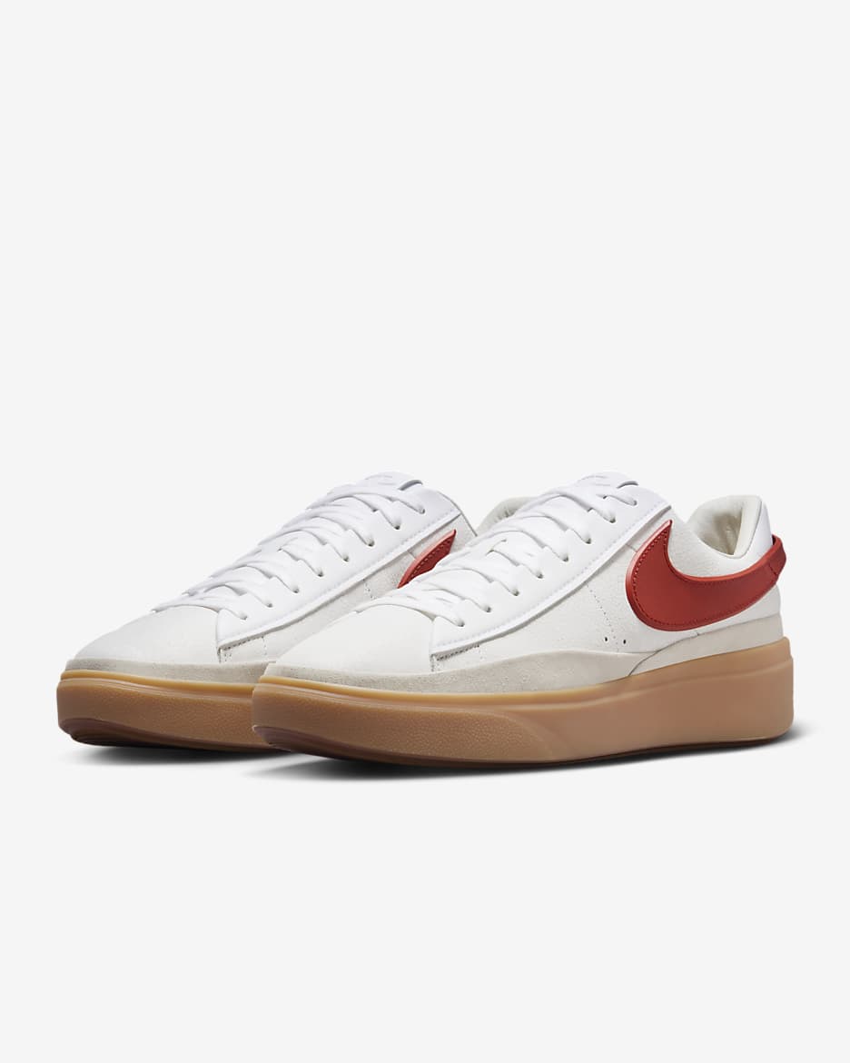 Nike Blazer Phantom Low Men's Shoes - White/Summit White/Gum Yellow/Dragon Red