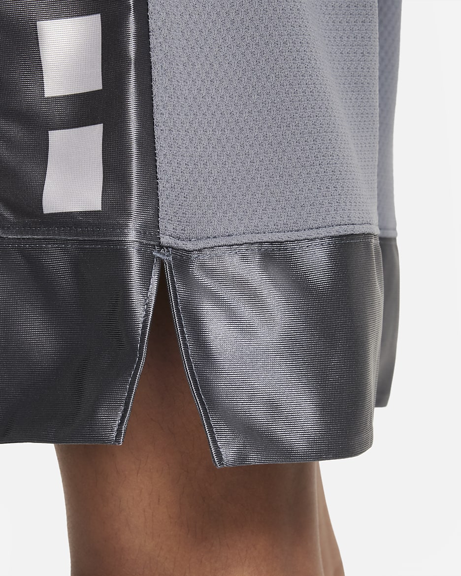 Nike Dri-FIT Elite 23 Big Kids' (Boys') Basketball Shorts - Smoke Grey/White