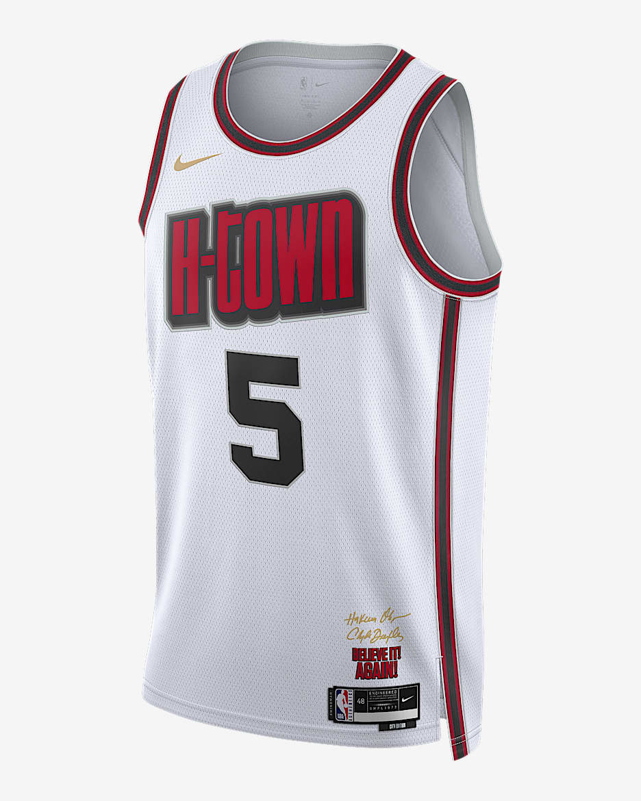 Jersey Nike Dri-FIT de la NBA Swingman para hombre Fred VanVleet Houston Rockets 2024/25 City Edition - Blanco