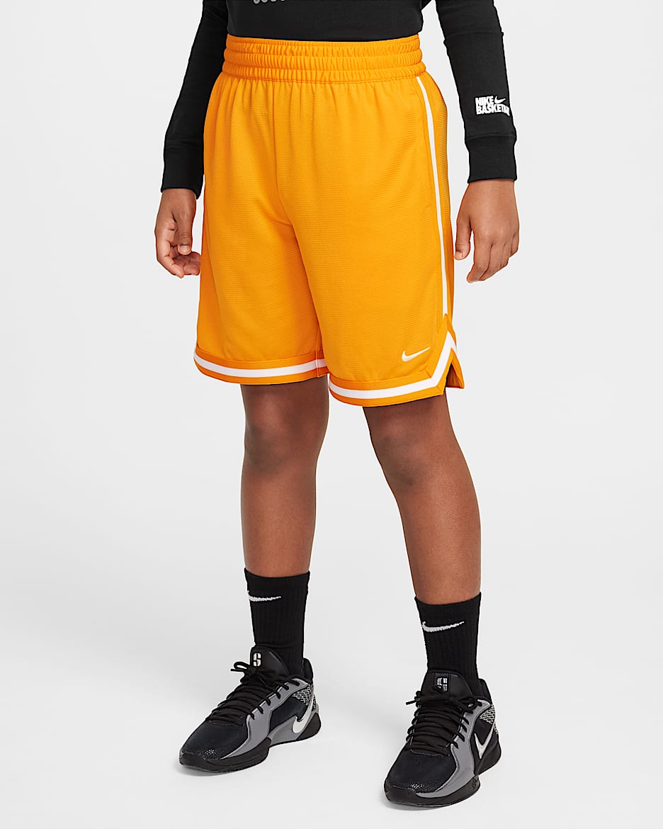 Shorts de básquetbol para niños talla grande Nike Dri-FIT DNA - Piel de naranja/Blanco