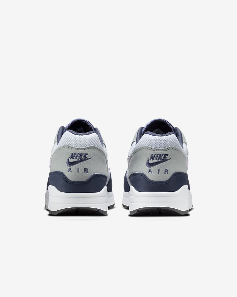 Nike Air Max 1-sko til mænd - Football Grey/Thunder Blue/Light Pumice/Lilac Bloom