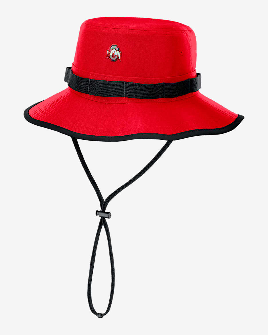 Ohio State Sideline Apex Gameday Boonie Men's Nike Dri-FIT College Bucket Hat - Red