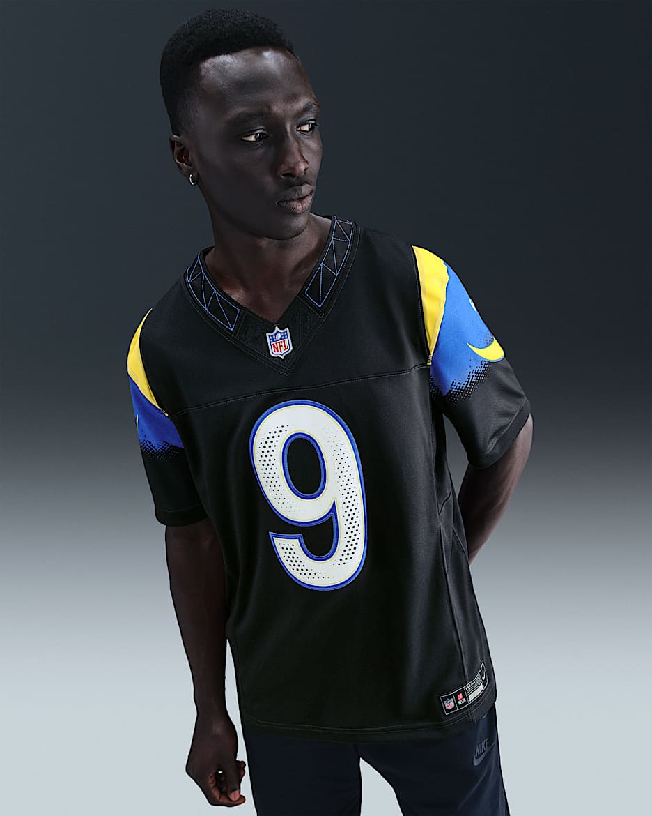 Jersey Nike Dri-FIT de la NFL Limited para hombre Matthew Stafford Los Angeles Rams Rivalries Collection - Azul marino