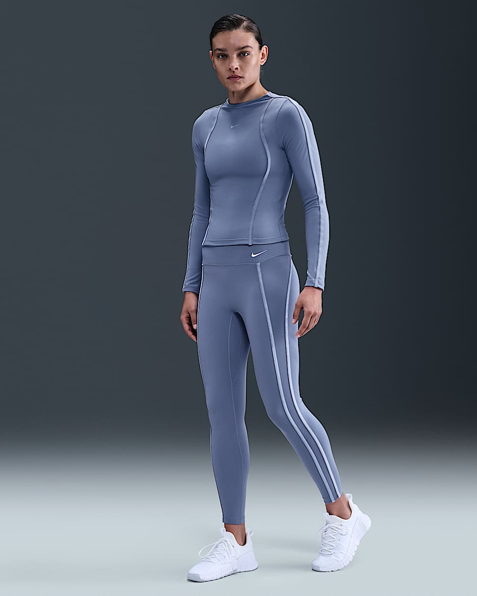 Leggings a 7/8 a vita alta Nike One – Donna - World Indigo/Bianco