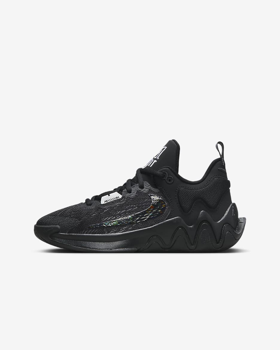 Giannis Immortality 2 大童籃球鞋 - 黑色/Wolf Grey/白色/黑色