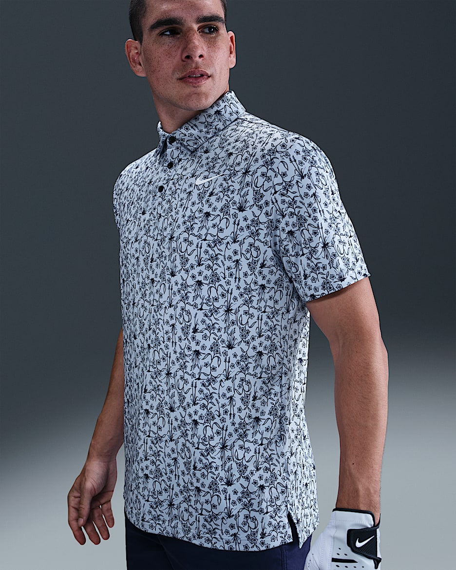 Nike Tour Men's Dri-FIT Golf Polo - Light Armory Blue/White