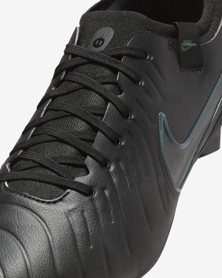 Nike Tiempo Legend 10 Pro Low Top Fußballschuh für normalen Rasen - Schwarz/Deep Jungle/Schwarz