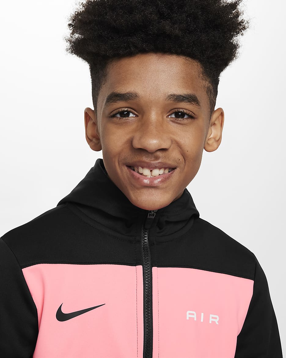 Nike Air Older Kids' (Boys') Full-Zip Hoodie - Black/Pink Foam