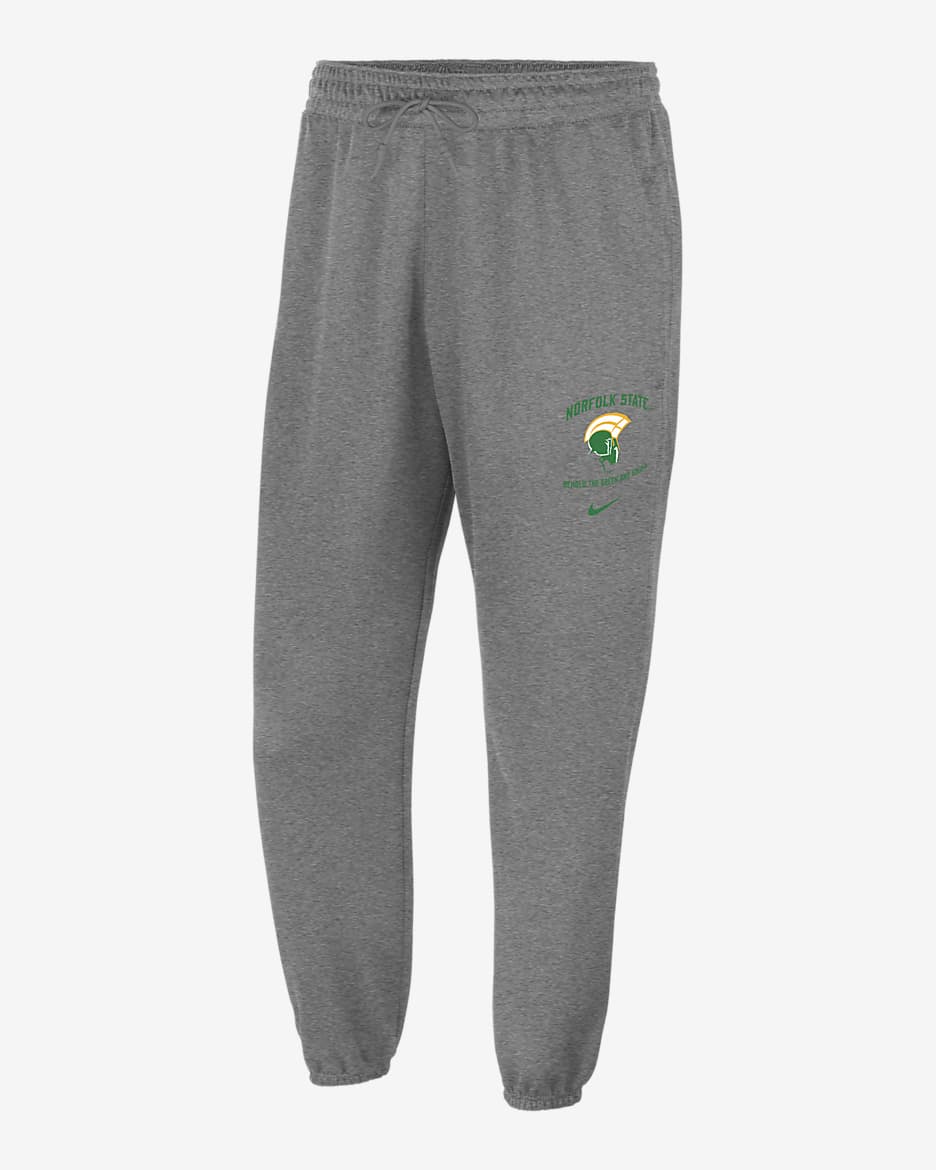 Norfolk State Standard Issue Men's Nike College Fleece Joggers - Dark Grey Heather