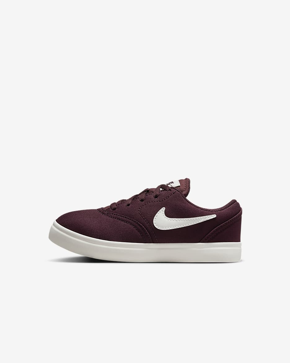 Tenis de skateboarding para niños talla pequeña Nike SB Check Canvas - Burdeos enérgico/Vela