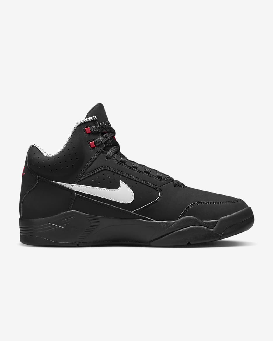 Nike Air Flight Lite 中筒男鞋 - 黑色/Varsity Red/白色