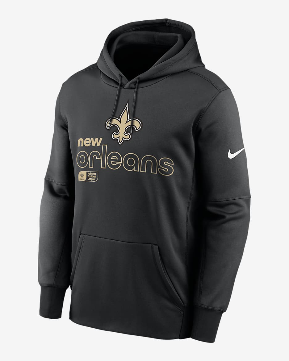 New Orleans Saints Men’s Nike Therma NFL Pullover Hoodie - Black