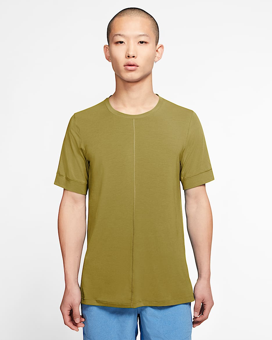 Nike Yoga Dri-FIT Men's Short-Sleeve Top - Tent/Black