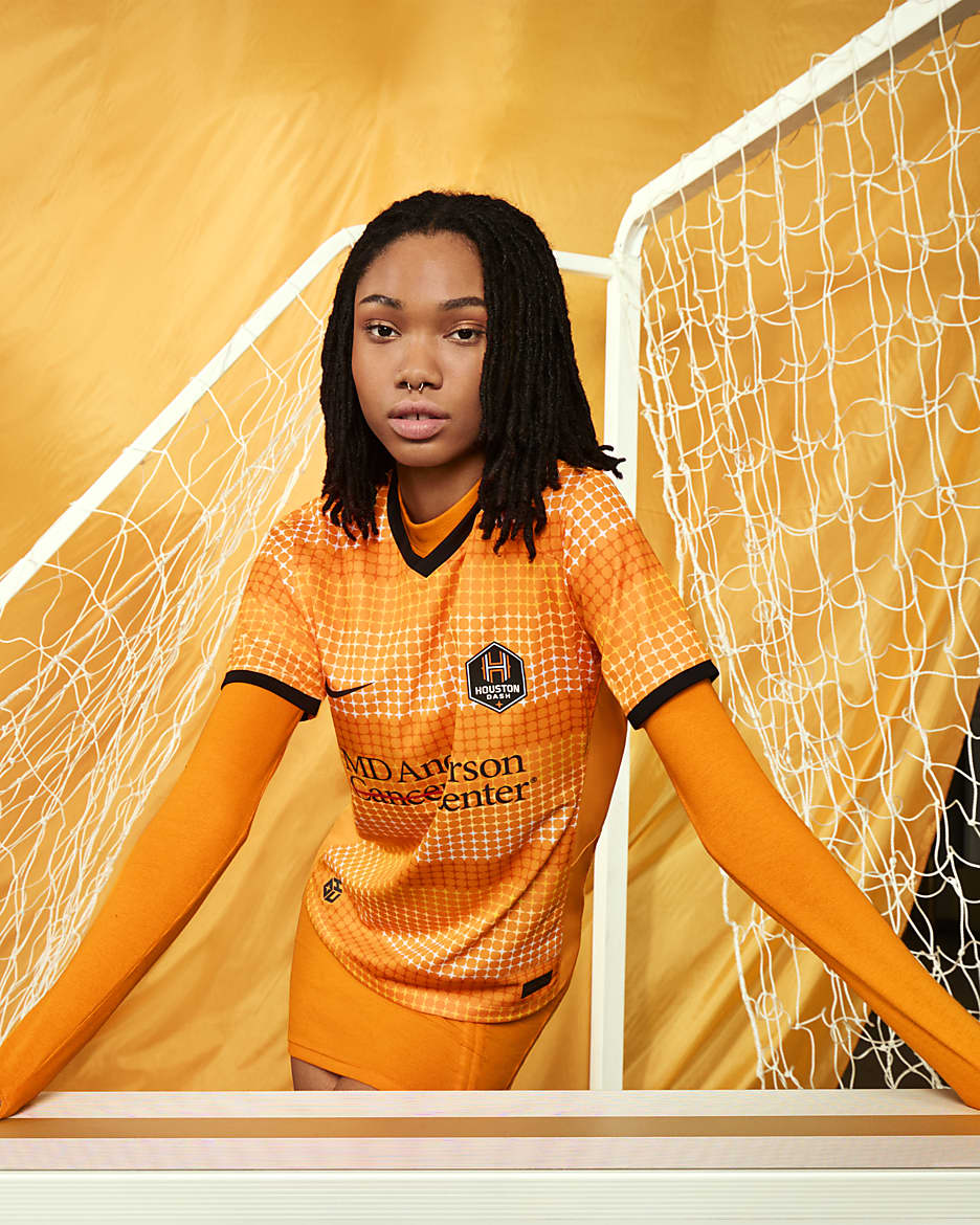 Jersey Nike Dri-FIT de la NWSL tipo réplica para mujer Houston Dash 2024 Stadium Primary - Naranja vivo