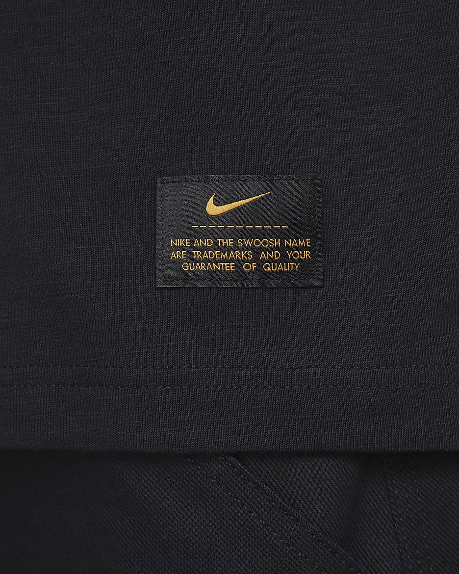 Nike Life Kurzarm-Strickoberteil für Herren - Schwarz/Schwarz